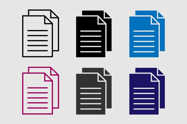 Iconos de documentos de papel Símbolo de línea Icon de archivo Papel escrito plegado Vector de icono de línea