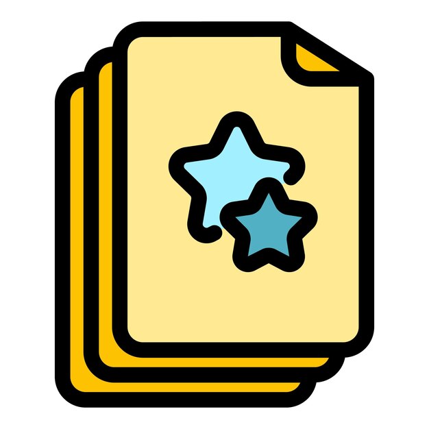 Iconos de documentos prioritarios Contorno de documentos prioritarios Iconos vectoriales de color plano aislado