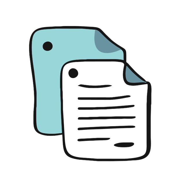 Iconos de documentos rellenados con dibujos