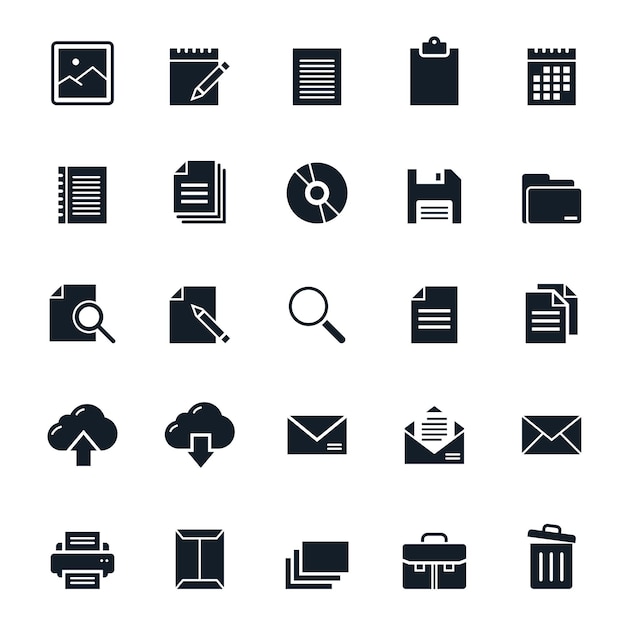 Vector iconos de los documentos