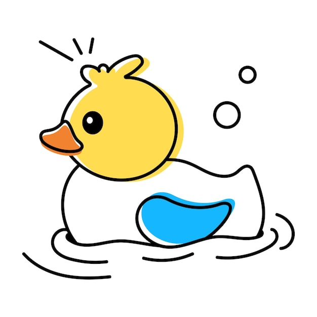 Vector iconos de doodle de juguetes de pato