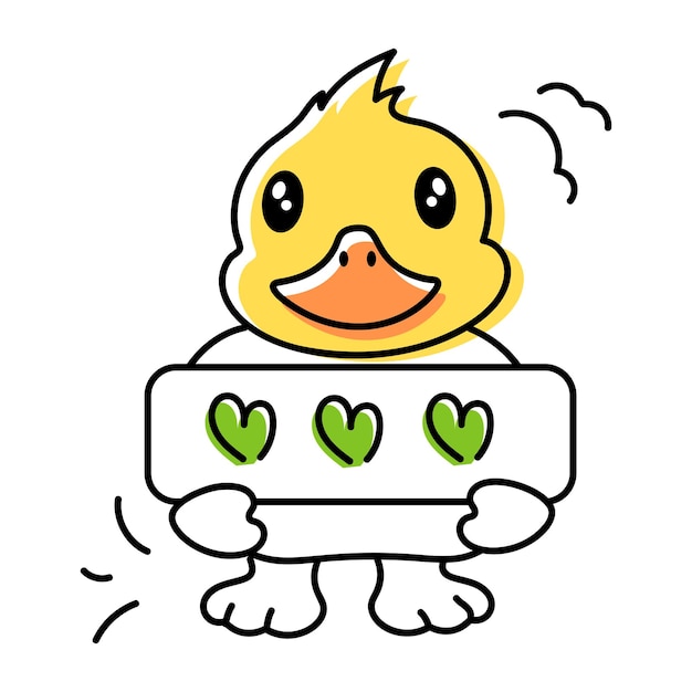 Vector los íconos de doodle de los patos lindos