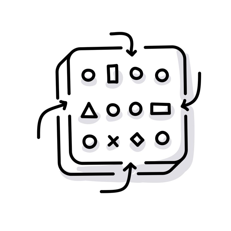 Vector iconos de doodle de tecnología