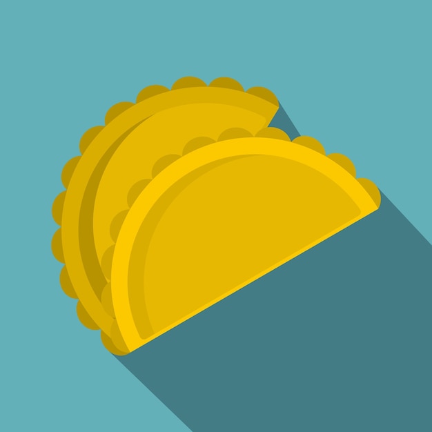 Iconos de dos empanadas Ilustración plana de dos iconos vectoriales de empanadas para la web aislados en un fondo azul bebé