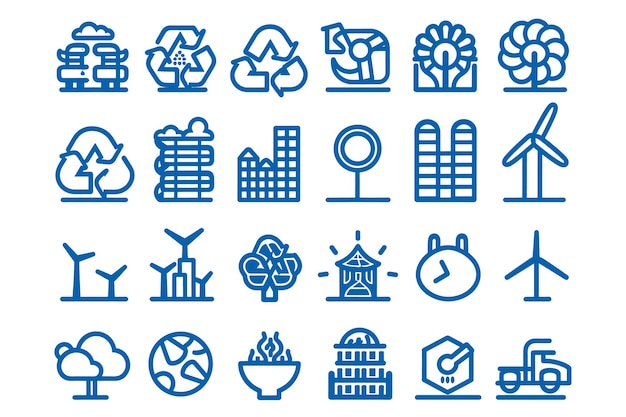 Iconos de ecología Iconos ecológicos Ilustración vectorial EPS10