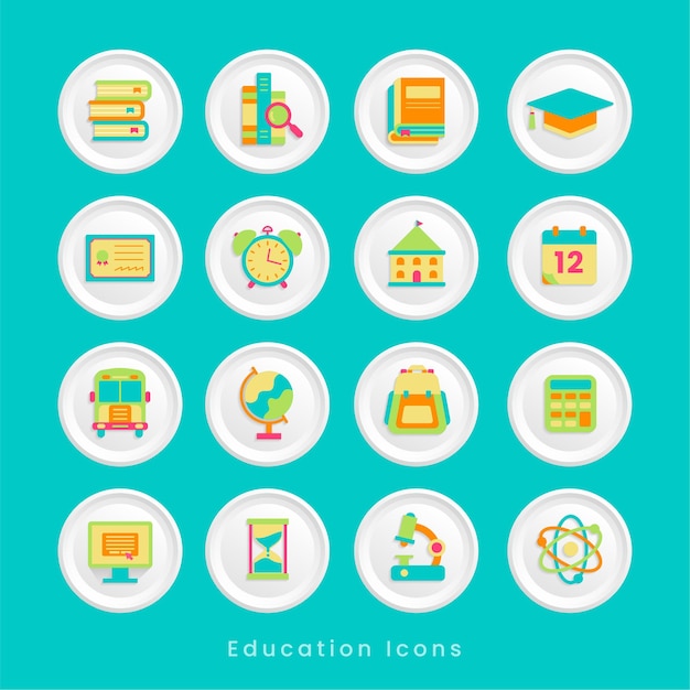 Vector iconos de educación 01