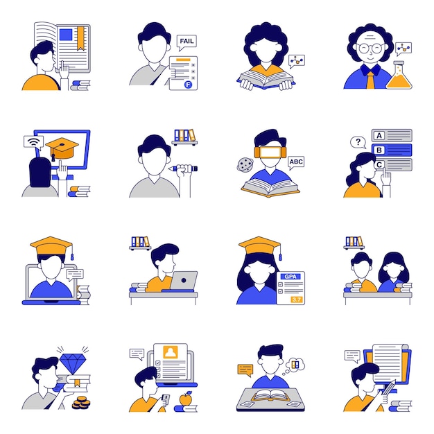Iconos de la educación y el aprendizaje
