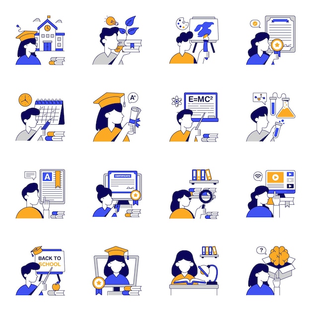 Iconos de la educación y el aprendizaje
