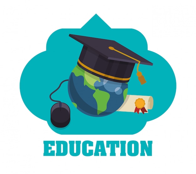 Vector iconos de educación y escuela