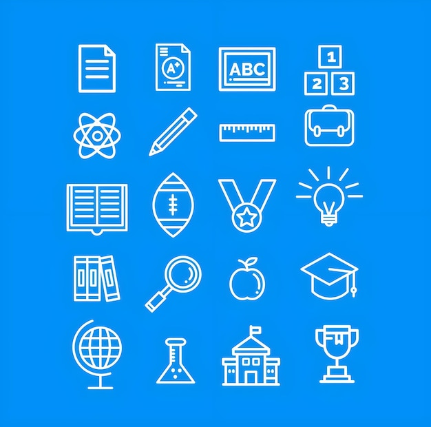 iconos de educación llenos