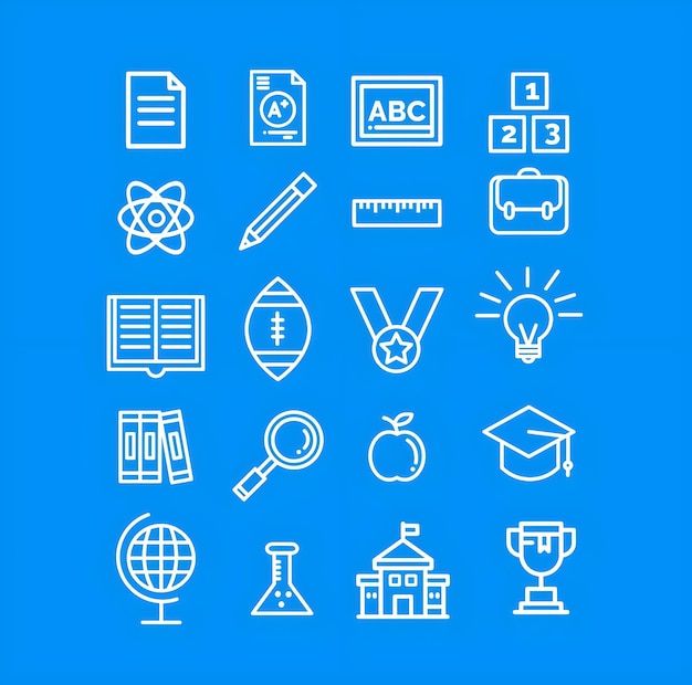 Vector iconos de educación llenos