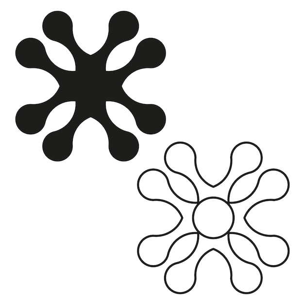 Iconos de elementos circulares Formas vectoriales Contorno Estilo gráfico sencillo Decoración geométrica