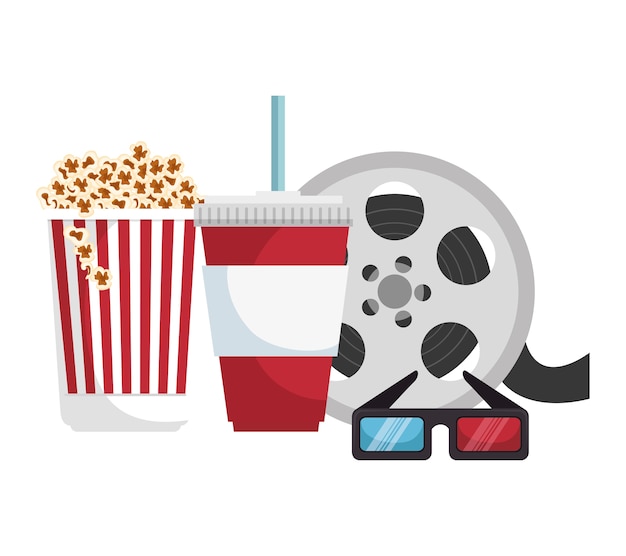 Iconos de elementos de entretenimiento de cine