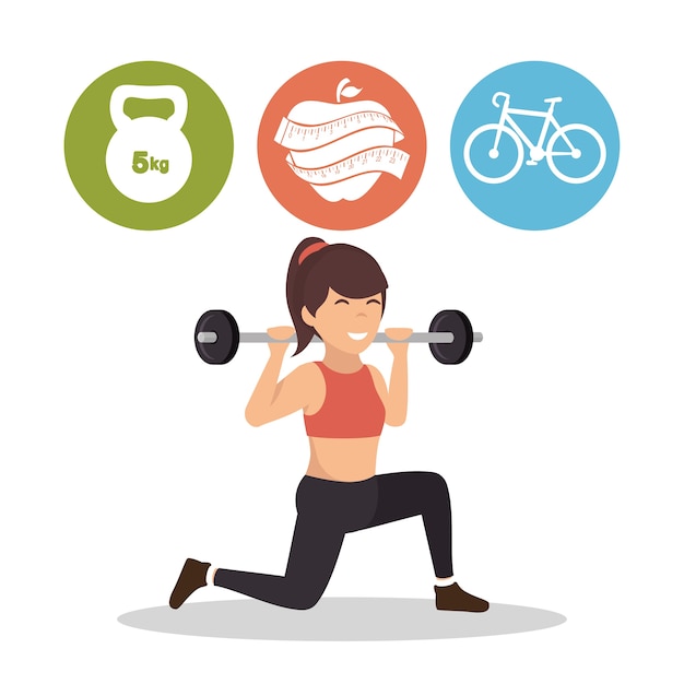 Iconos de elementos de estilo de vida fitness