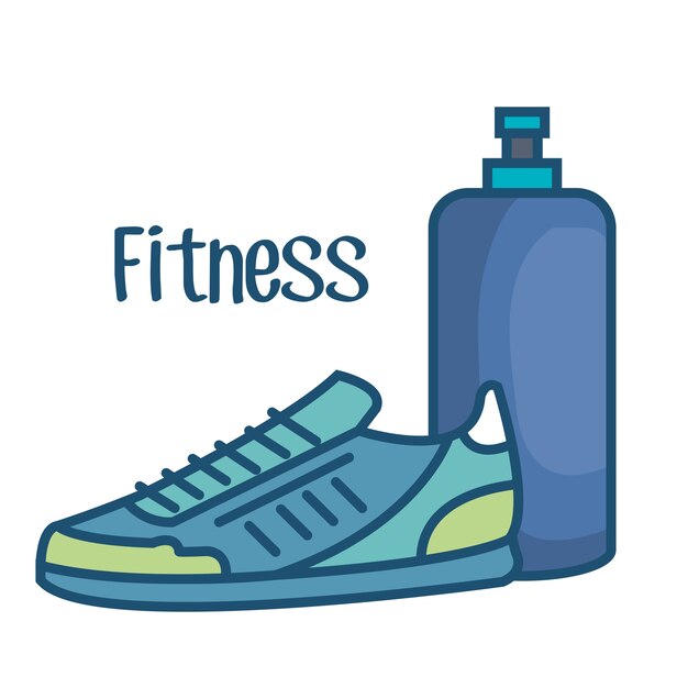 Vector iconos de elementos de estilo de vida fitness