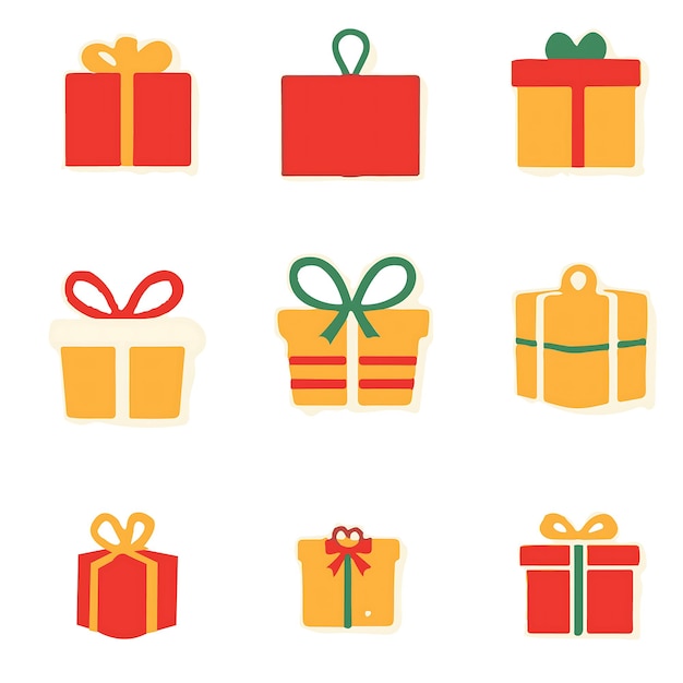 Iconos y elementos festivos de Navidad