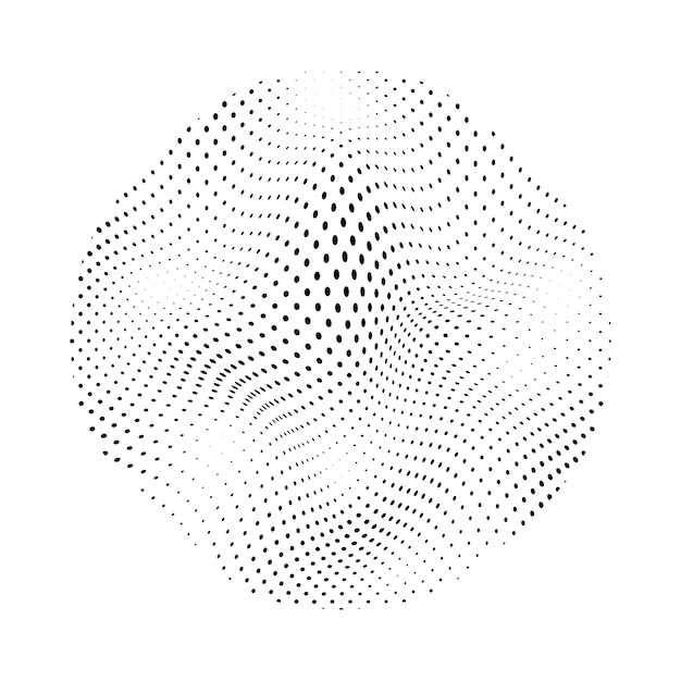 Iconos y elementos gráficos de arte vectorial de semitono de círculo
