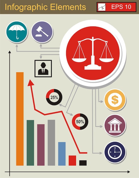 Vector iconos de elementos de infografía