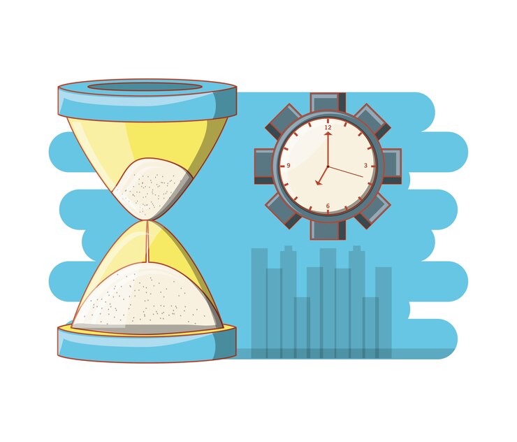 Vector iconos de elementos de tiempo de trabajo