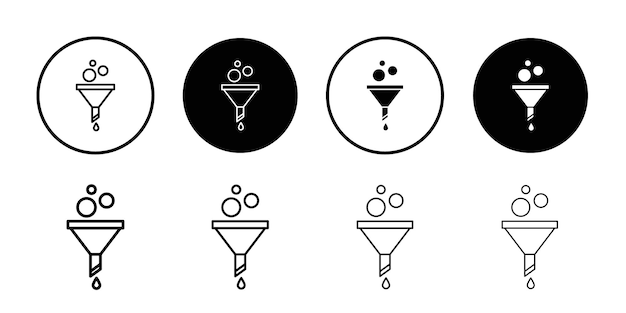 Iconos de embudo Colección de conjuntos de relleno plano