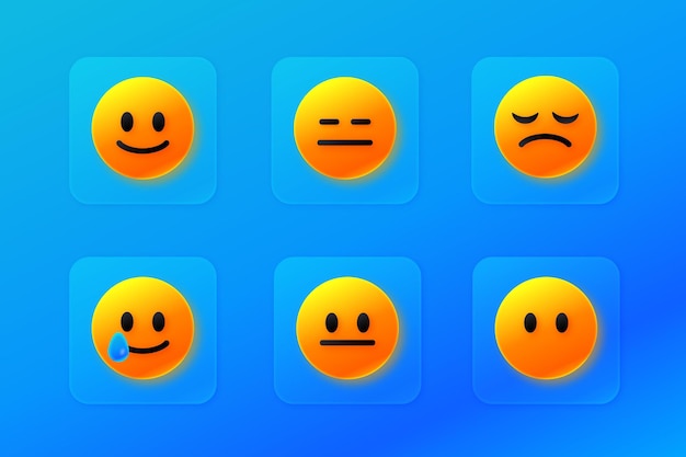 iconos emoji degradados con varias emociones