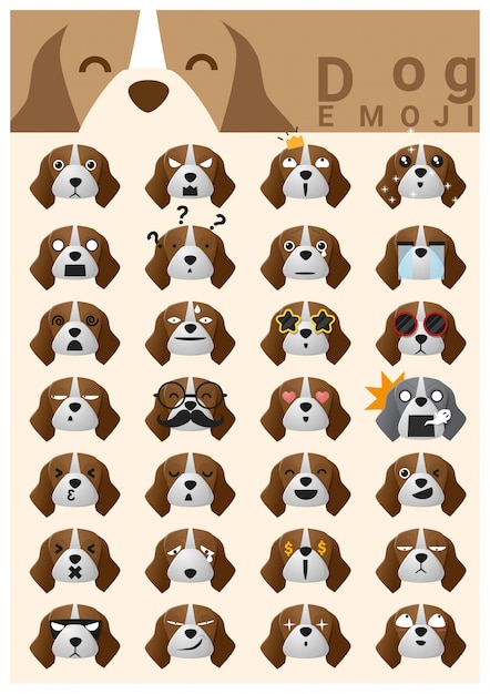 Iconos emoji de perro