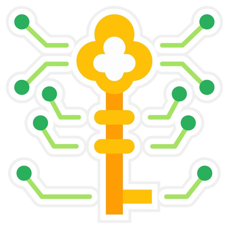 Vector iconos de encriptación de claves