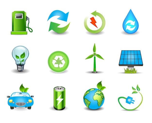 Iconos de la energía ecológica
