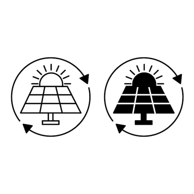 Iconos de la energía solar