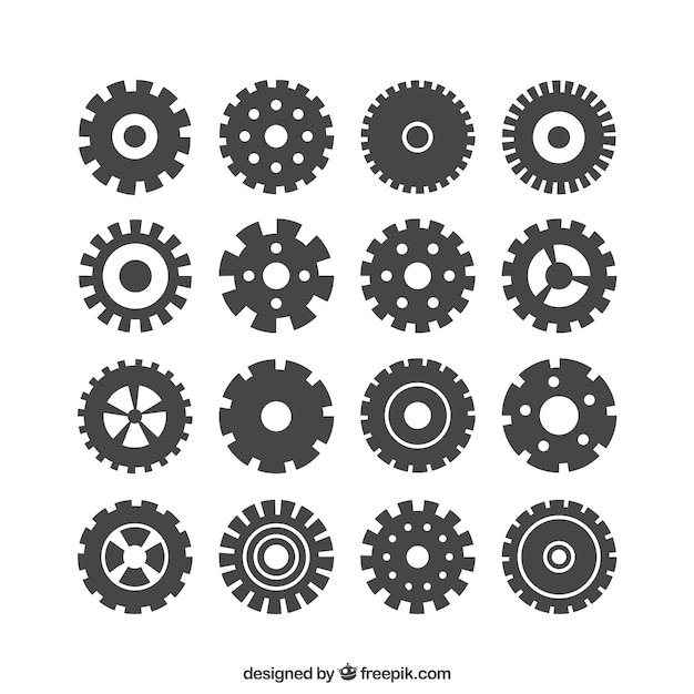 Vector iconos engranajes