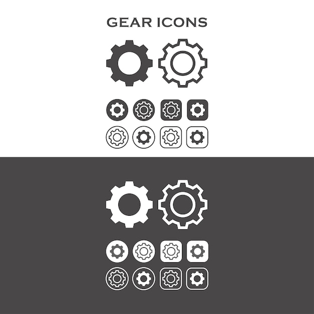 Iconos de engranajes