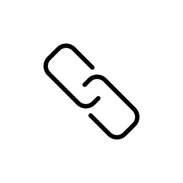 Iconos de enlace conjunto web hipervínculo signo de fuerza símbolo vectorial en negro relleno y estilo delineado