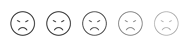 Iconos enojados Signo del logotipo del vector