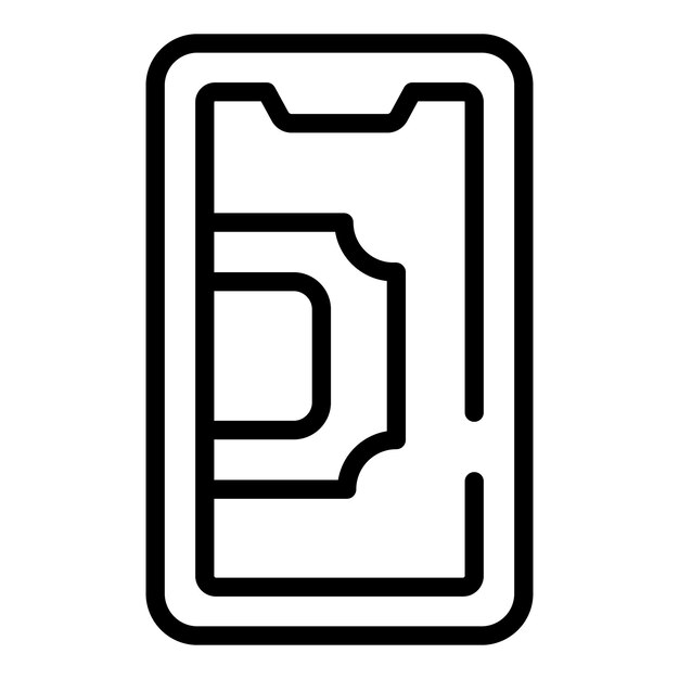 Iconos de entradas de cine para teléfonos inteligentes contorno vectorial Libro película Biblioteca de video