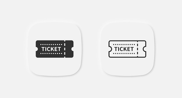 Iconos de entradas Símbolo de cupón Lámaras de sorteo Símbolos de películas Icones de conciertos Pases de eventos de teatro Signo aislado vectorial