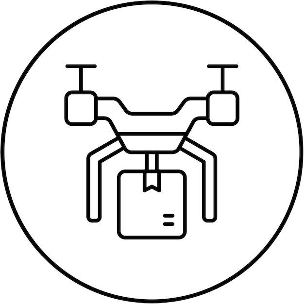 Iconos de entrega con aviones no tripulados