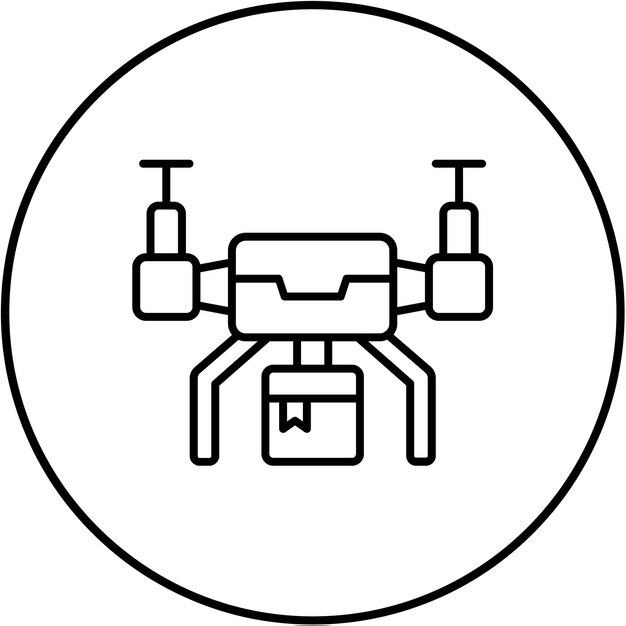Iconos de entrega con aviones no tripulados