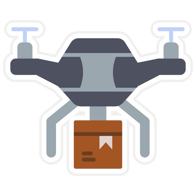 Iconos de entrega con aviones no tripulados