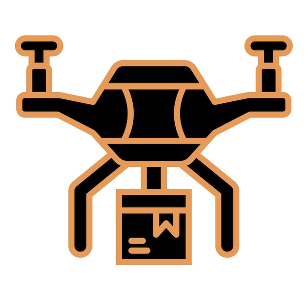 Iconos de entrega con aviones no tripulados