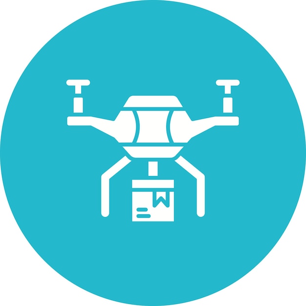 Iconos de entrega con aviones no tripulados