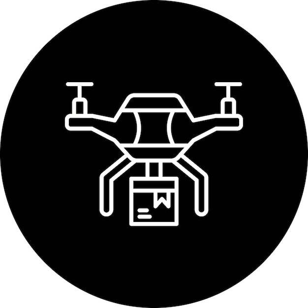 Iconos de entrega con aviones no tripulados