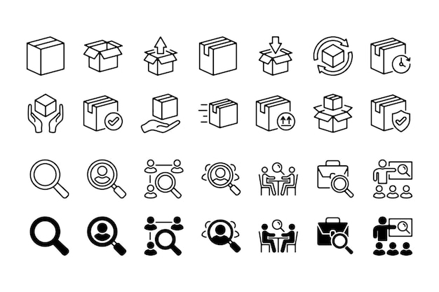 Iconos de entrega y logística en el diseño de la portada