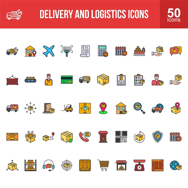 Iconos de entrega y logística