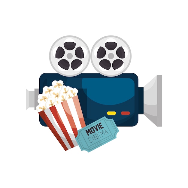 Iconos de entretenimiento cinematográfico aislado
