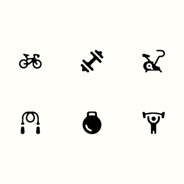 Iconos de equipos de acondicionamiento físico y ejercicio