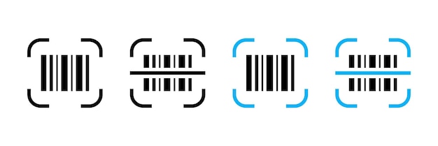 Iconos de escaneo de códigos de barras conjunto de íconos vectoriales Símbolo de código de barras Ilustración de código de Barras de escaneo digital