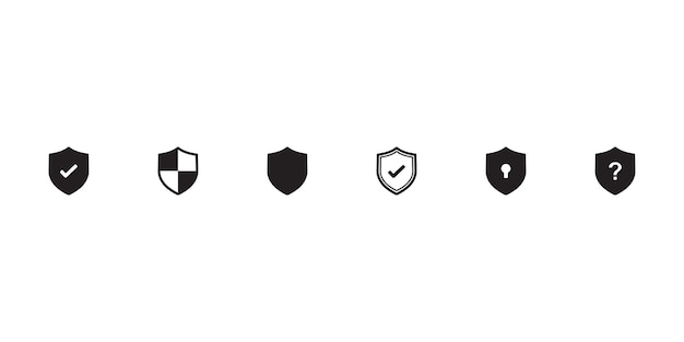 Iconos de escudo con fondo blanco.
