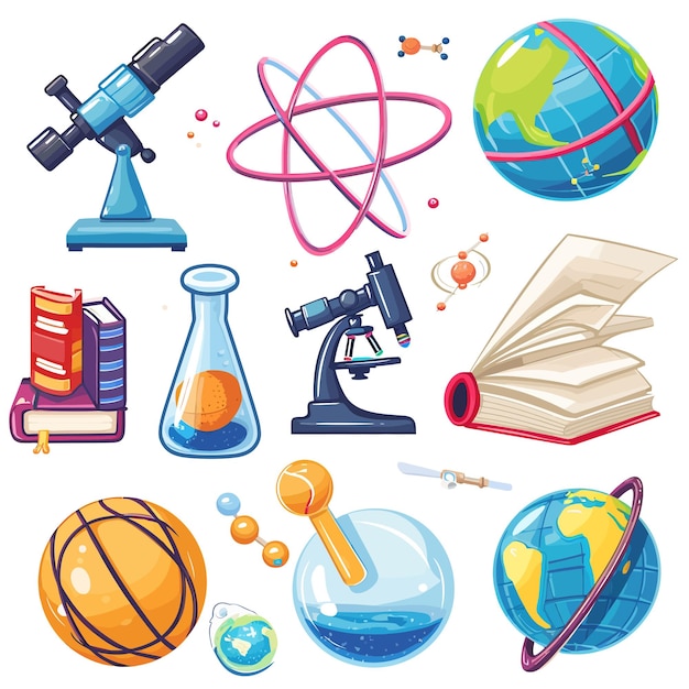 Vector iconos de la escuela, la ciencia y la educación
