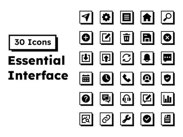 Iconos esenciales de la interfaz
