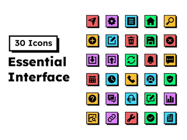 Iconos esenciales de la interfaz